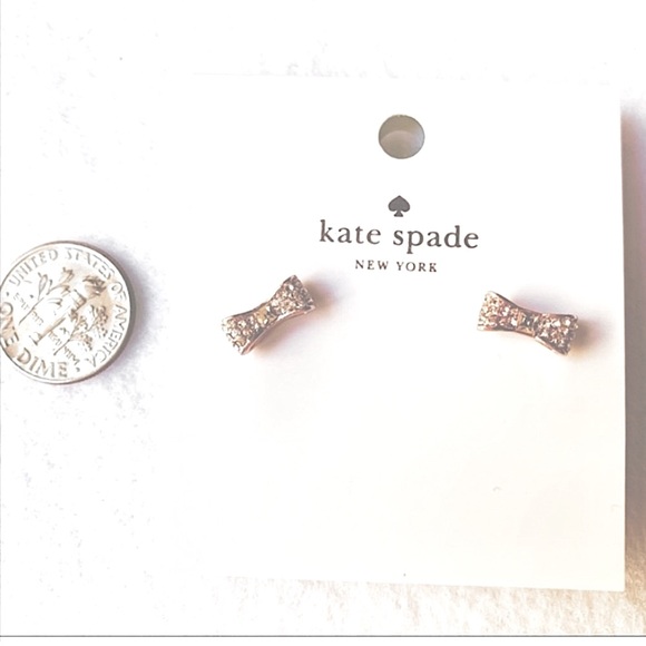 KSNY♠️GOLD PAVE READY SET BOW STUDS NWT🎀 - Picture 5 of 6